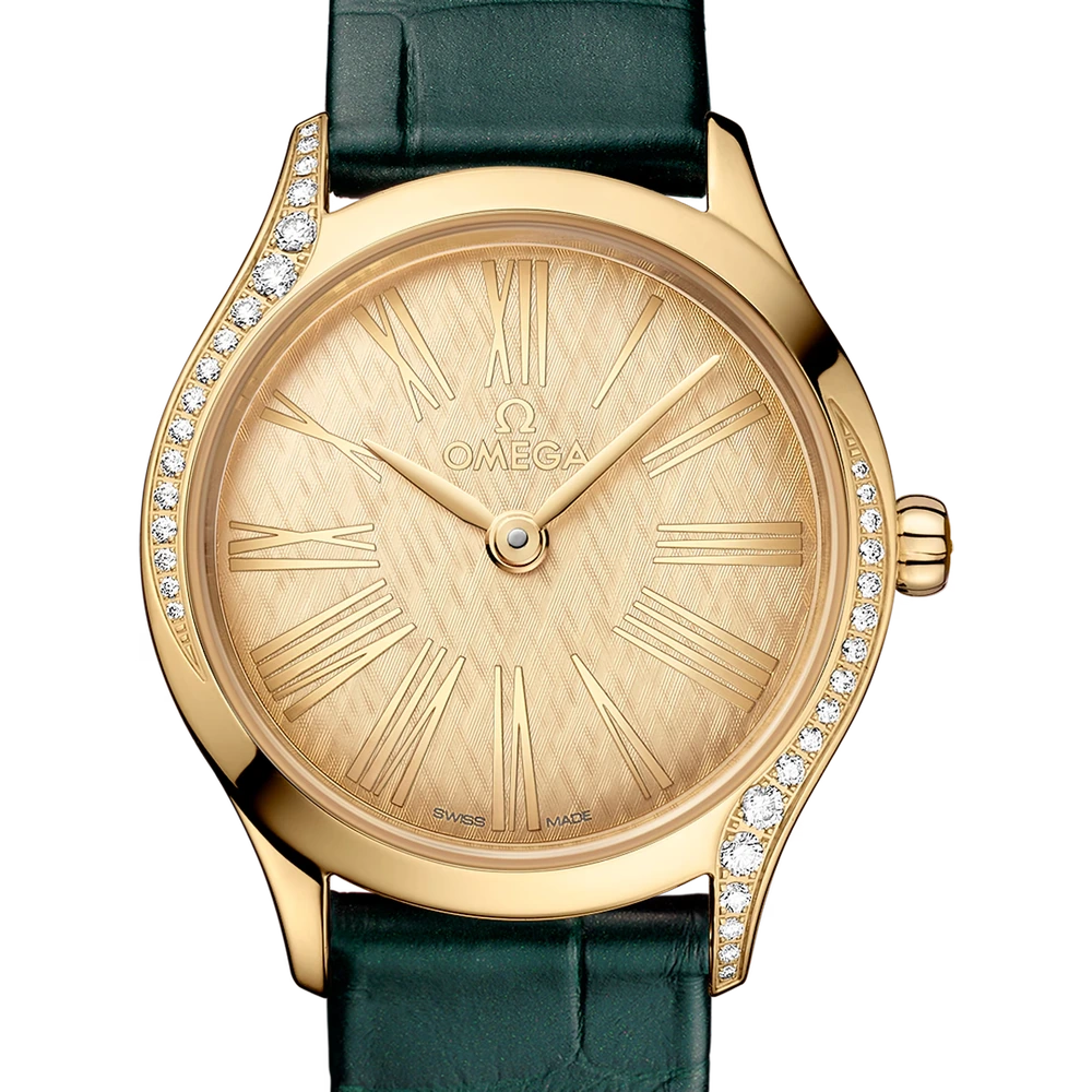 Omega 26 mm, Moonshine gold on alligator