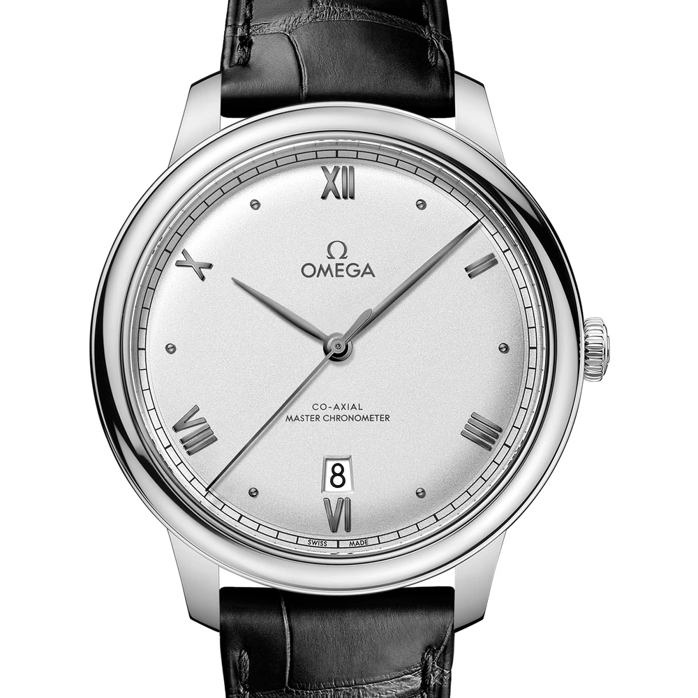 Omega 40 mm, steel on leather strap