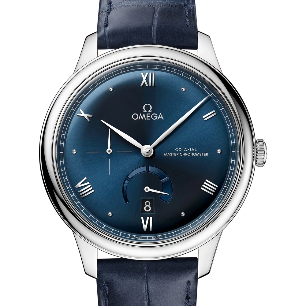 Omega 41 mm, steel on leather strap