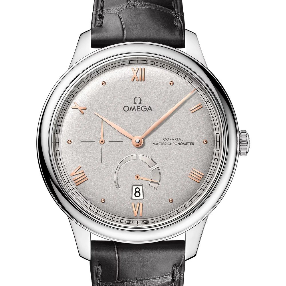 Omega 41 mm, steel on leather strap