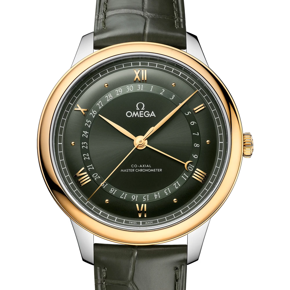 Omega 42 mm, steel - yellow gold on alligator