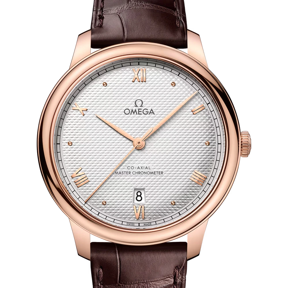 Omega 40 mm, Sedna gold on leather strap
