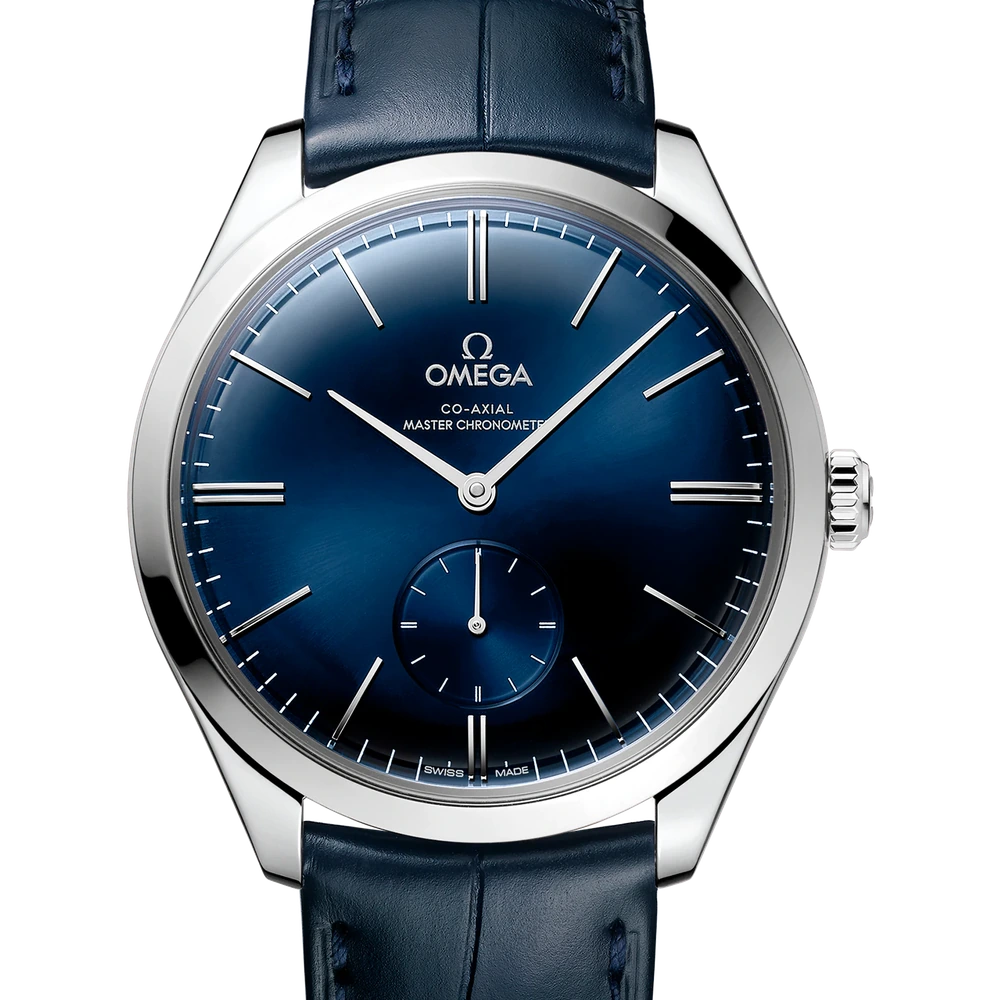 Omega 40 mm, steel on leather strap
