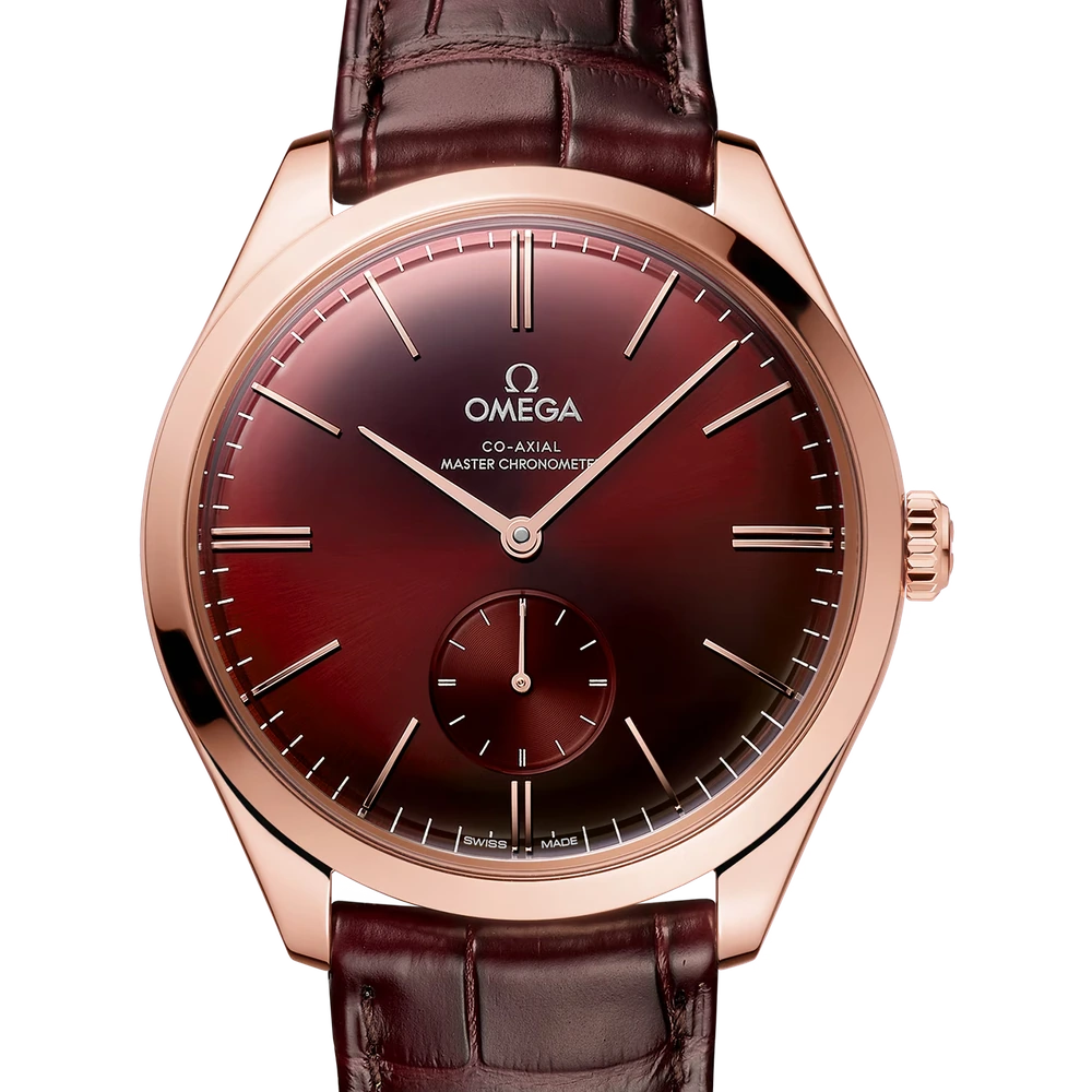 Omega 40 mm, Sedna gold on leather strap