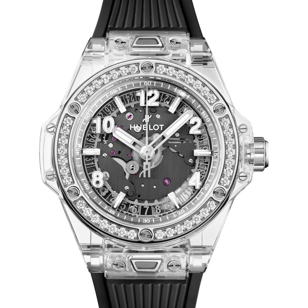 Hublot One Click Sapphire Diamonds Black Dial 39 mm