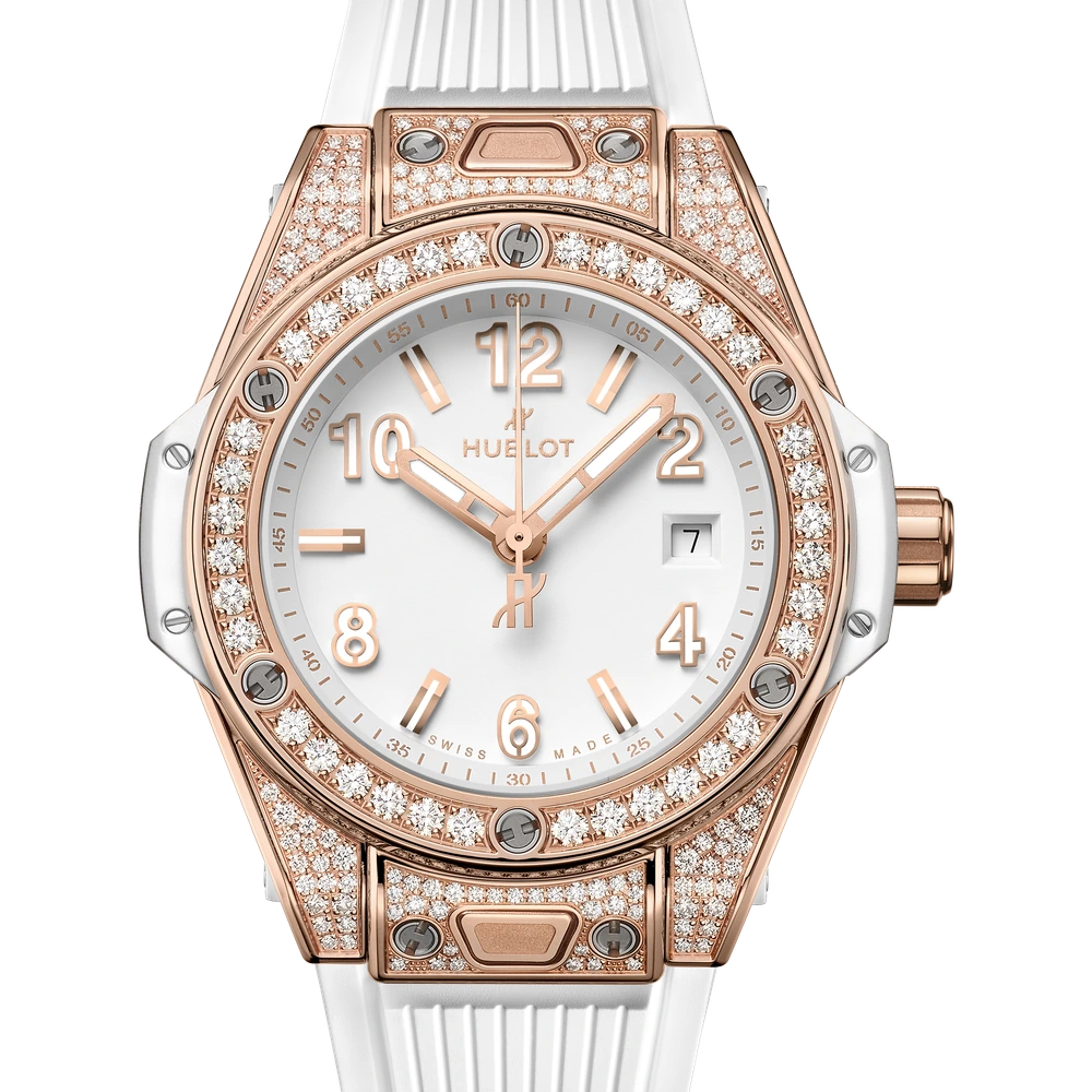 Hublot One Click King Gold White Pavé 33 mm