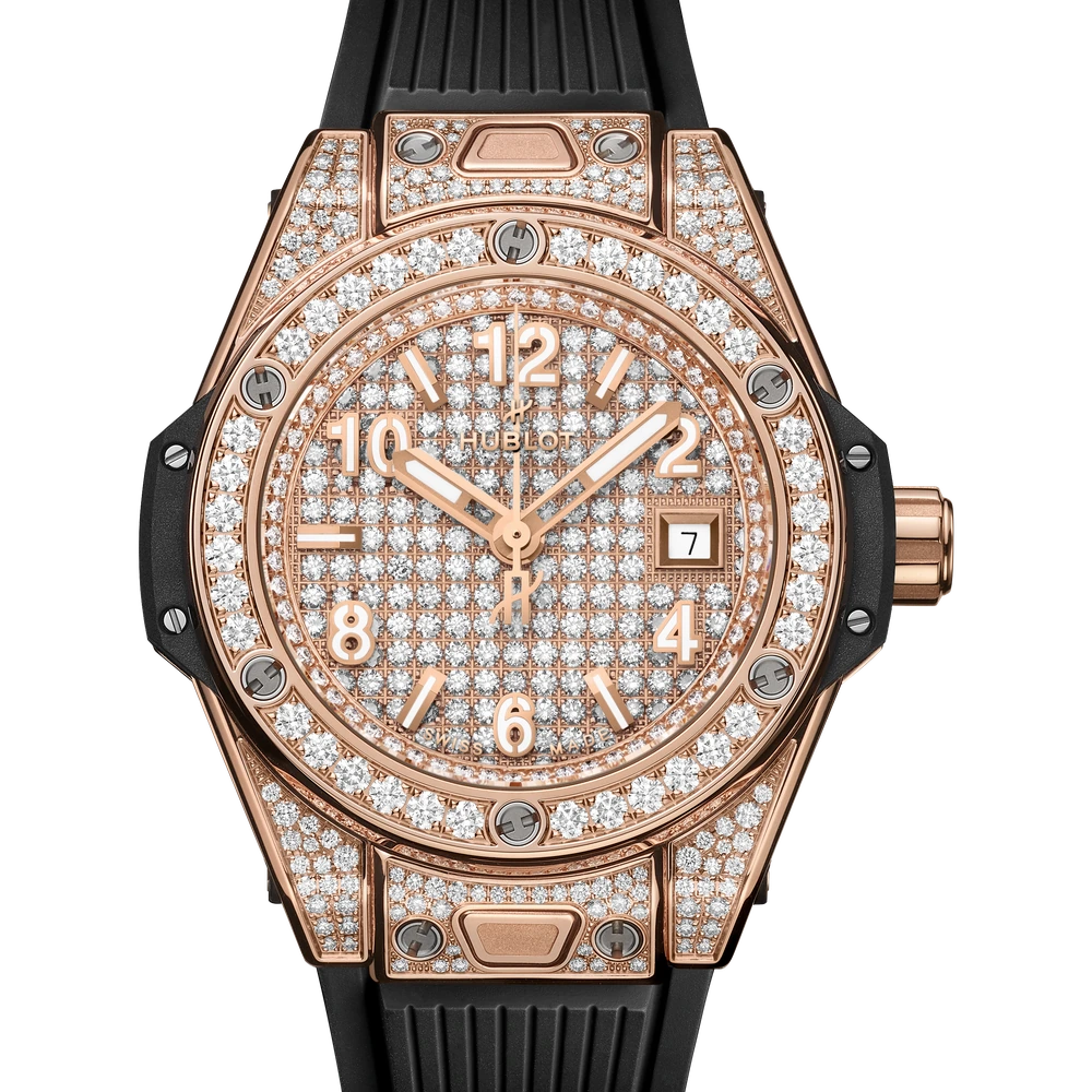 Hublot One Click King Gold Full Pavé 33 mm