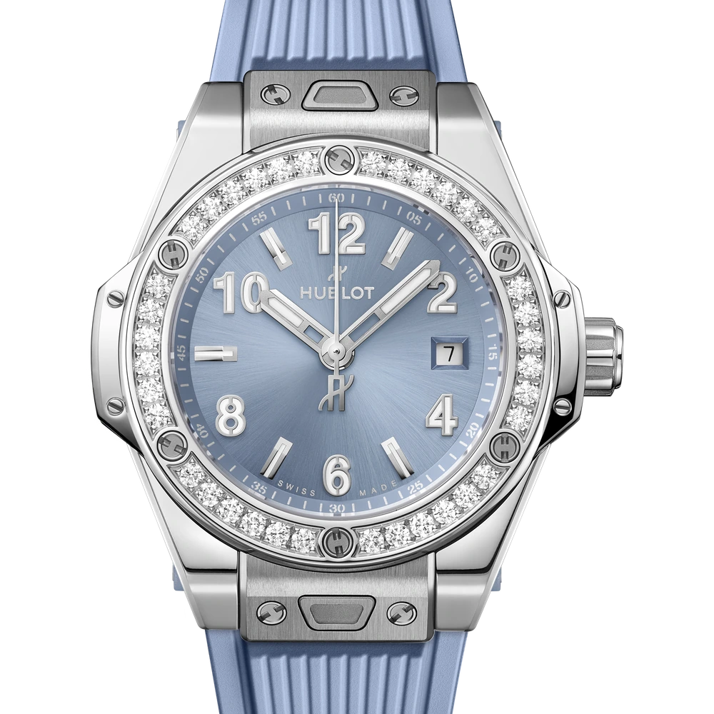 Hublot One Click Steel Coal Blue Diamonds 33 mm
