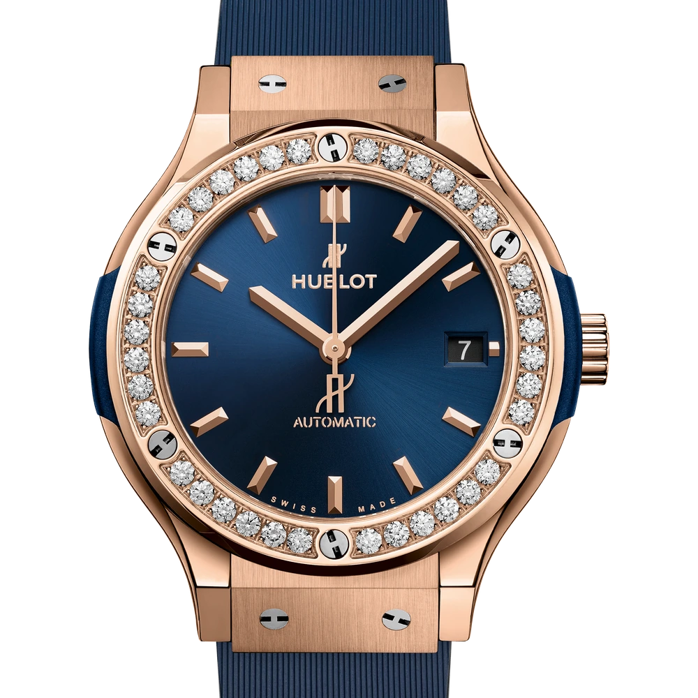 Hublot King Gold Blue Diamonds 38 mm