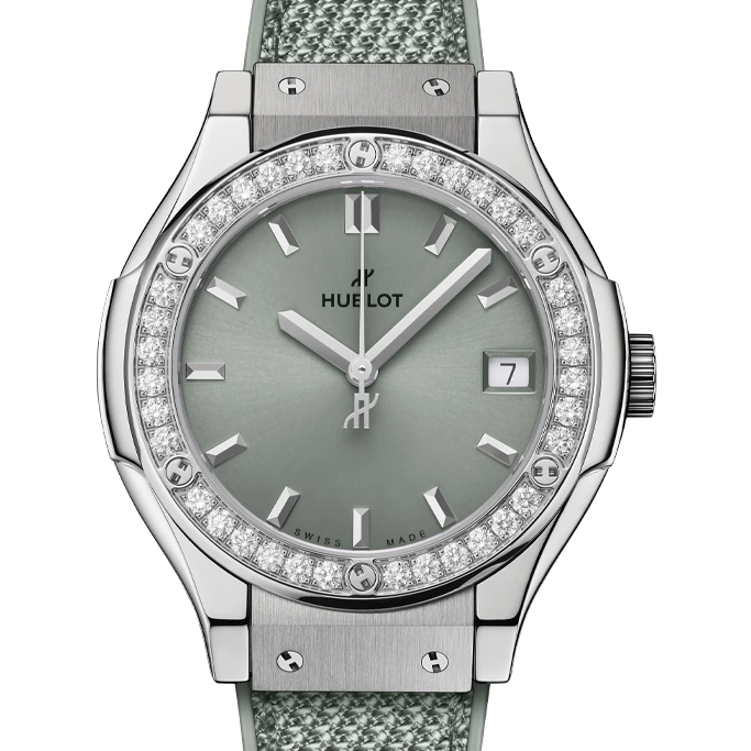 Hublot Titanium Sage Green Diamonds 33 mm