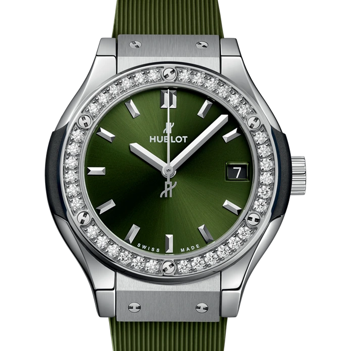 Hublot Titanium Green Diamonds 33 mm