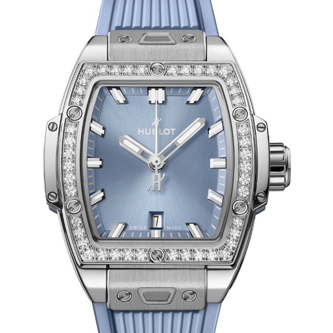 Hublot Steel Coal Blue Diamonds 32 mm