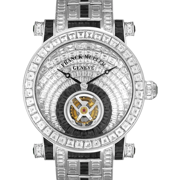 Franck Muller Round Tourbillon invisible-set baguette diamonds