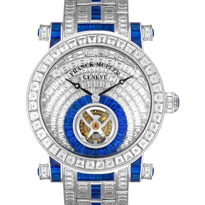 Franck Muller Round Tourbillon invisible-set baguette diamonds