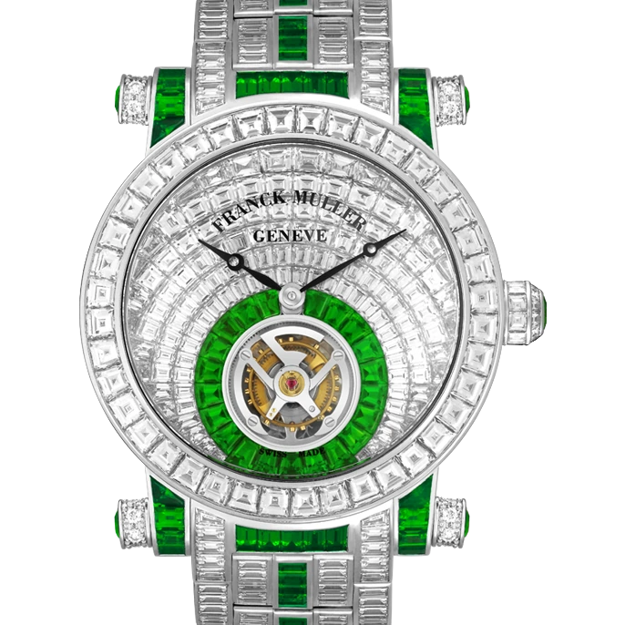 Franck Muller Round Tourbillon invisible-set baguette diamonds
