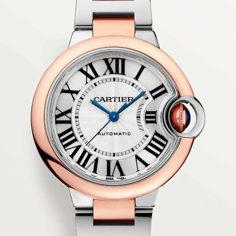 Cartier Ballon Bleu de Cartier, 33 mm, mechanical movement with automatic winding, rose gold, steel
