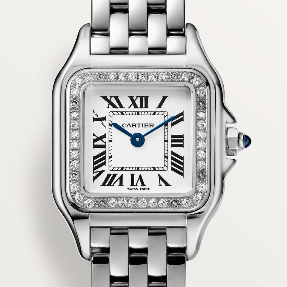 Cartier Panthère de Cartier watch, small model, small model, quartz movement, steel, diamonds