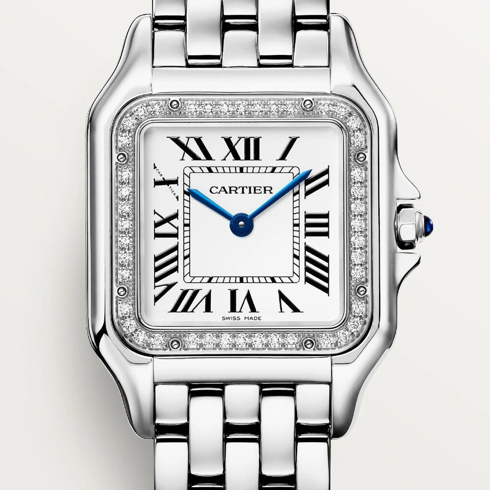Cartier Panthère de Cartier, medium model, quartz movement, steel, diamonds