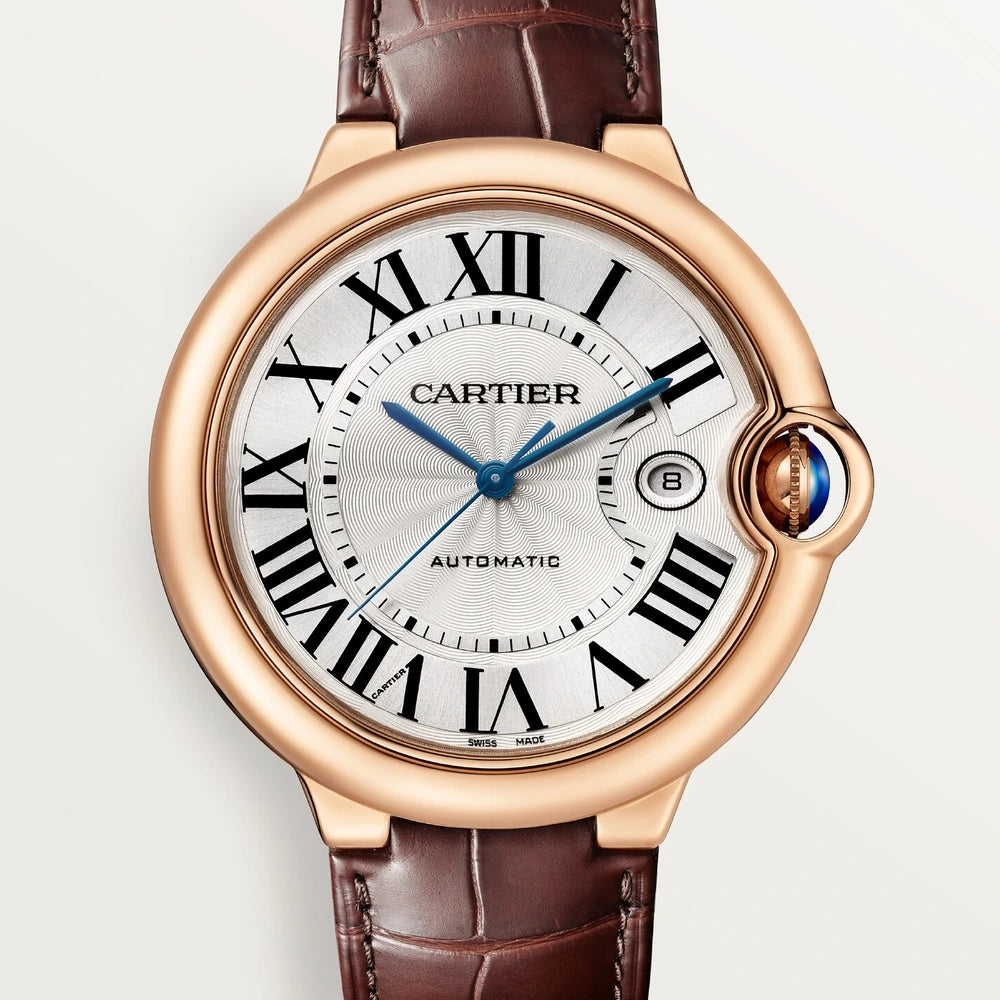 Cartier Ballon Bleu de Cartier, 42mm, automatic movement, rose gold, leather