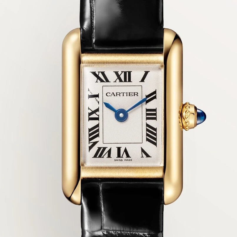Cartier Tank Louis Cartier, mini model, quartz movement, yellow gold, leather