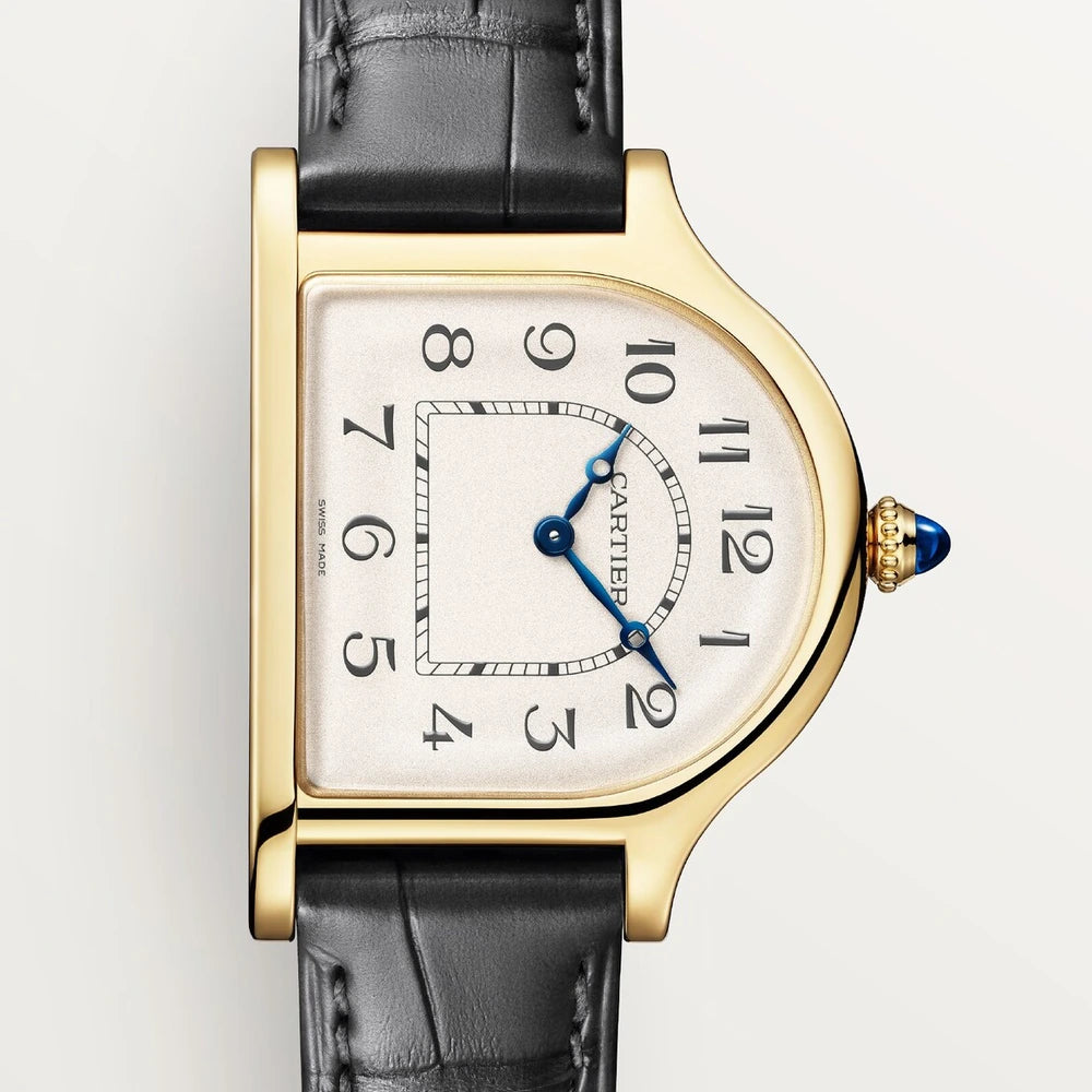 Cartier Cloche de Cartier, manual movement, yellow gold, leather