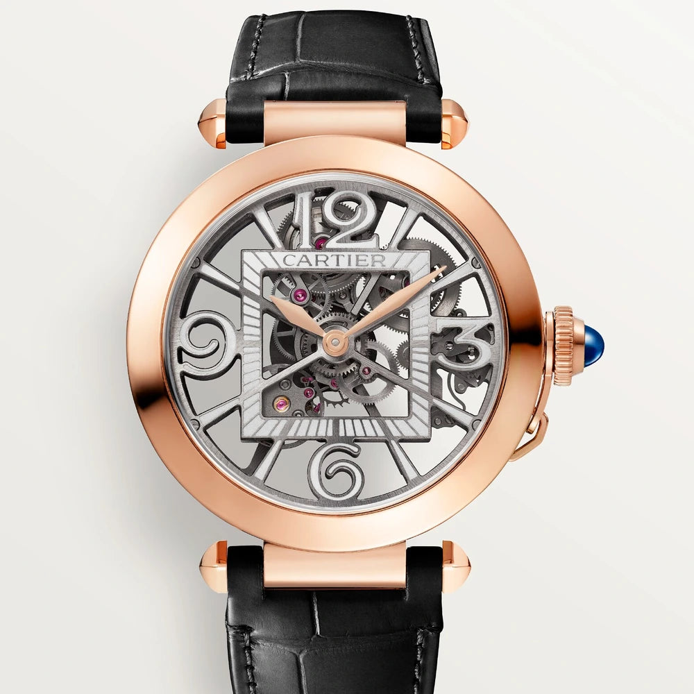 Cartier Pasha de Cartier, 41 mm, automatic movement, rose gold, 2 interchangeable leather straps