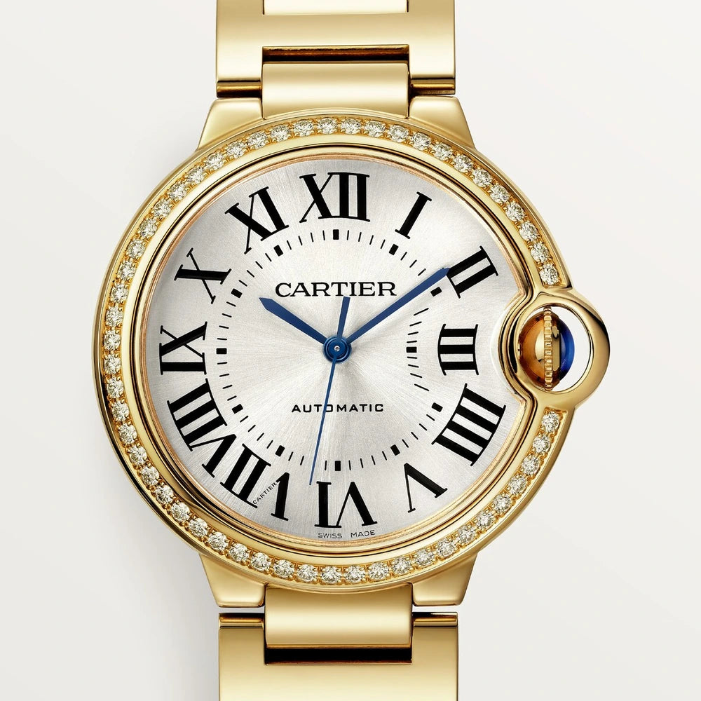 Cartier Ballon Bleu de Cartier, 36 mm, mechanical movement with automatic winding, yellow gold, diamonds