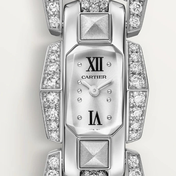 Cartier Clash [Un]limited, small model, quartz movement, rhodiumized white gold, diamonds