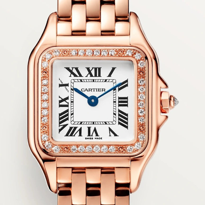 Cartier Panthère de Cartier watch, small model, small model, quartz movement, rose gold, diamonds