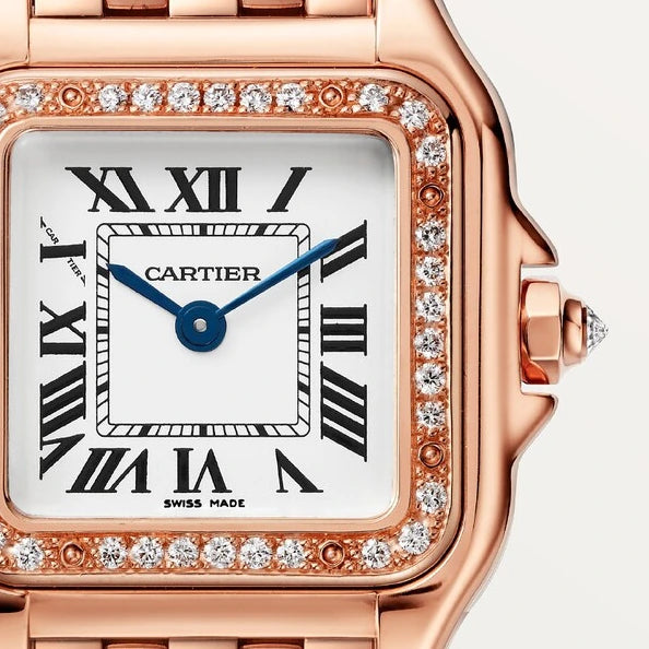 Cartier Panthère de Cartier watch, small model, small model, quartz movement, rose gold, diamonds