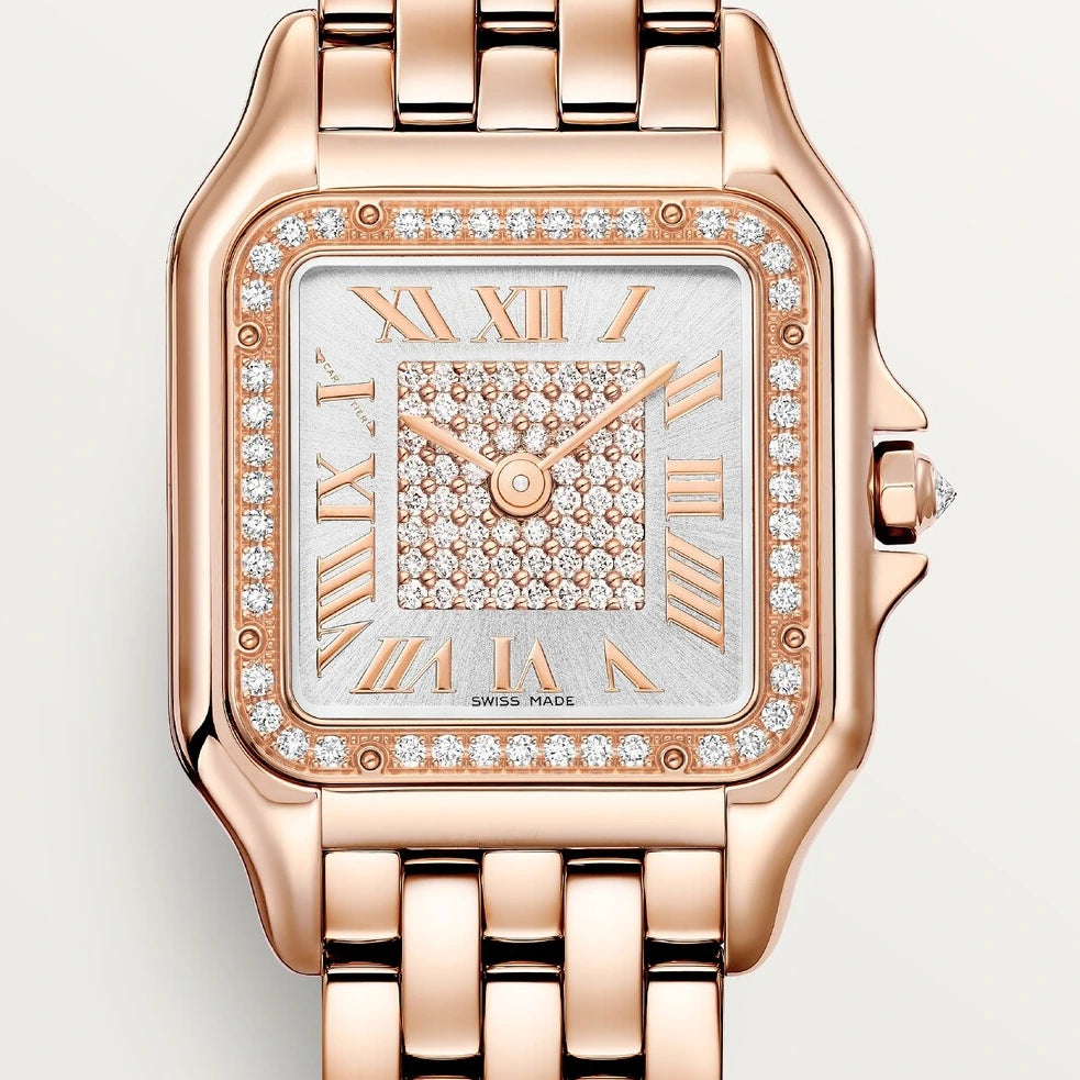 Cartier Panthère de Cartier, medium model, quartz, rose gold, diamonds