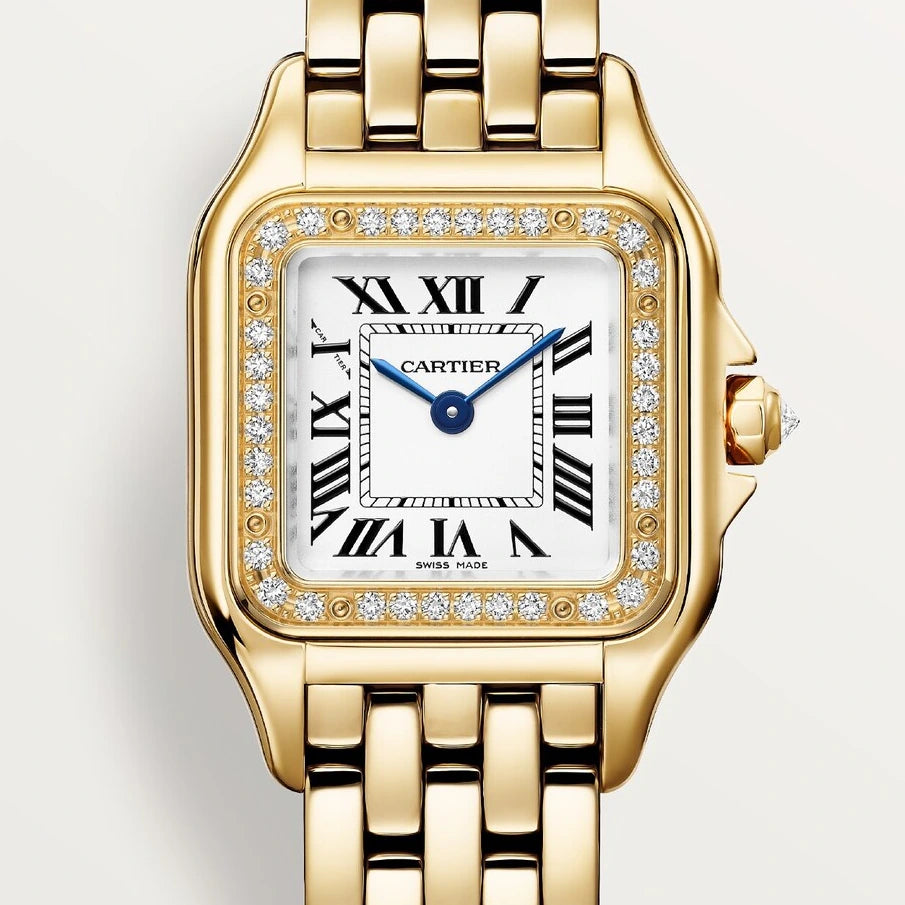 Cartier Panthère de Cartier watch, small model, small model, quartz movement, yellow gold, diamonds