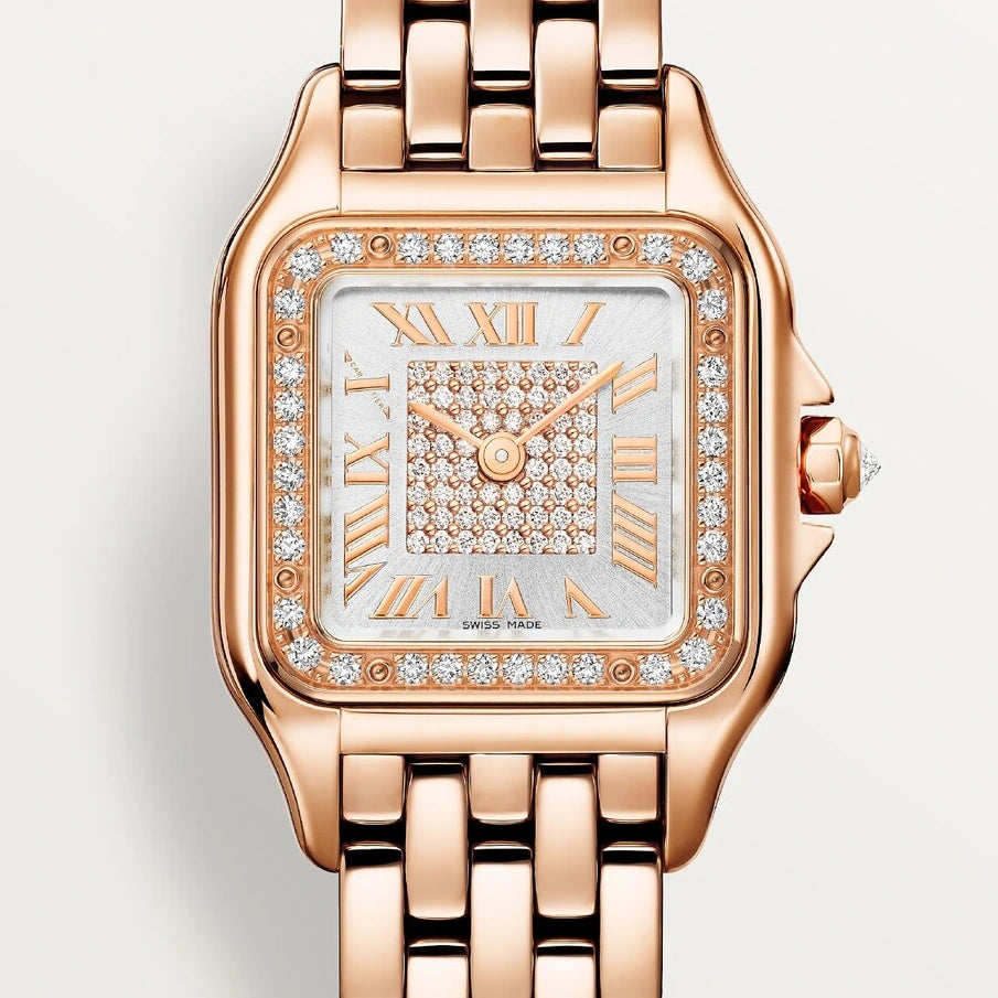 Cartier Panthère de Cartier watch, small model, small model, quartz, rose gold, diamonds
