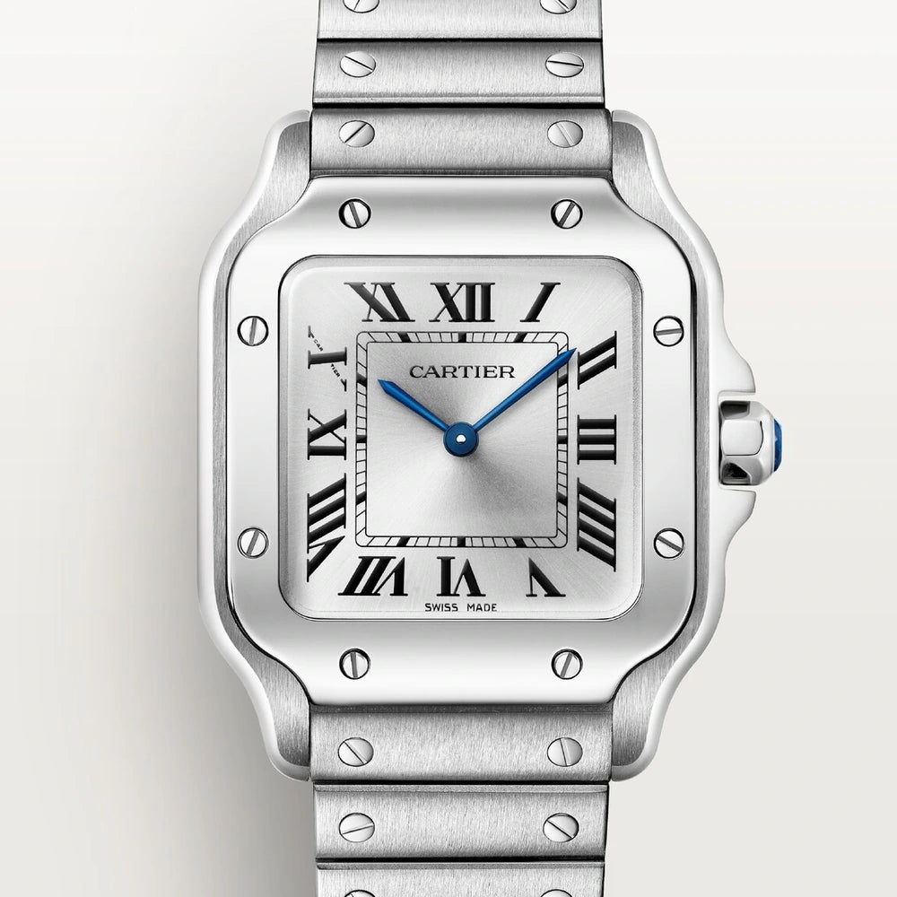 Cartier Santos de Cartier, small model, quartz movement, steel, interchangeable metal and leather straps