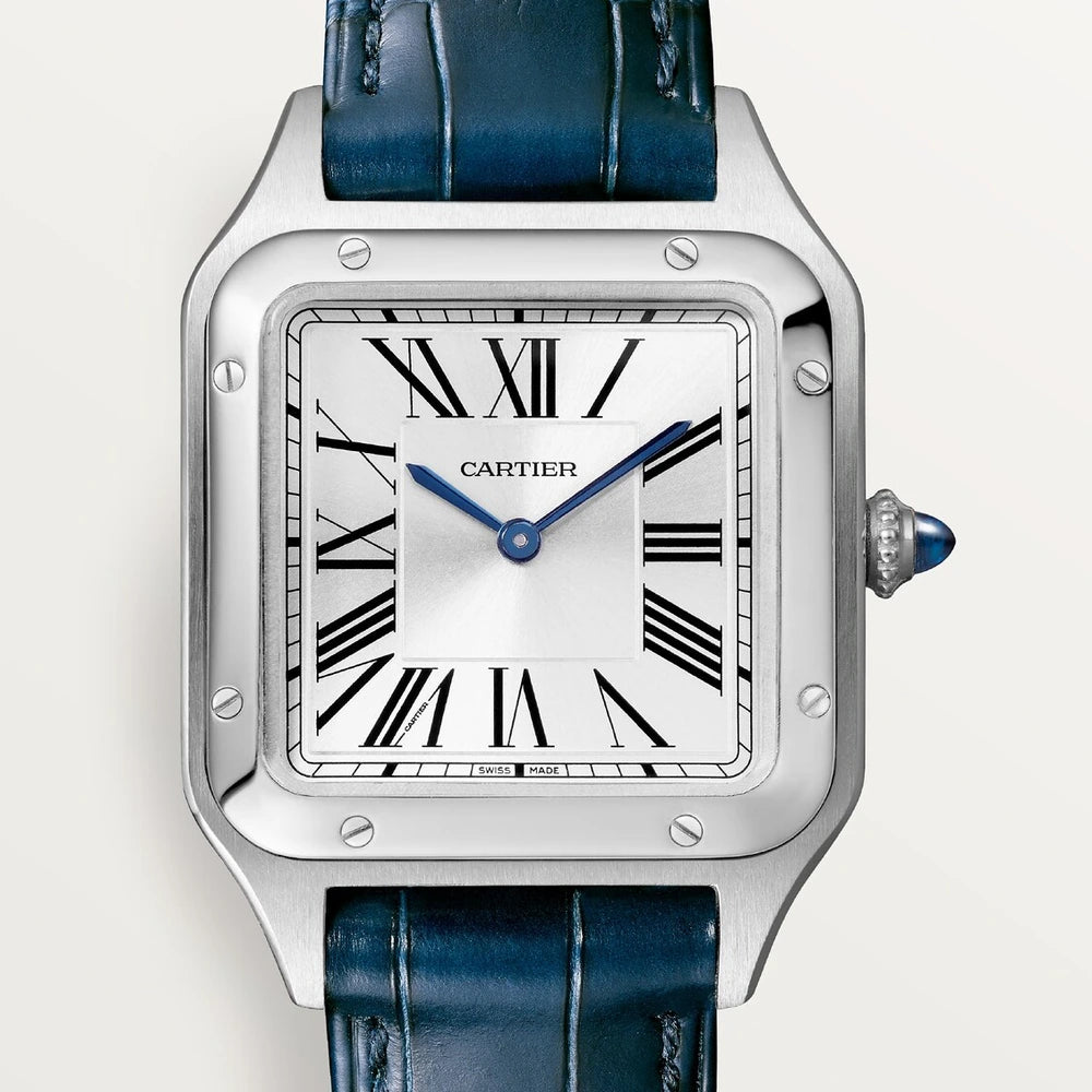 Cartier Santos-Dumont, small model, quartz movement, steel, leather