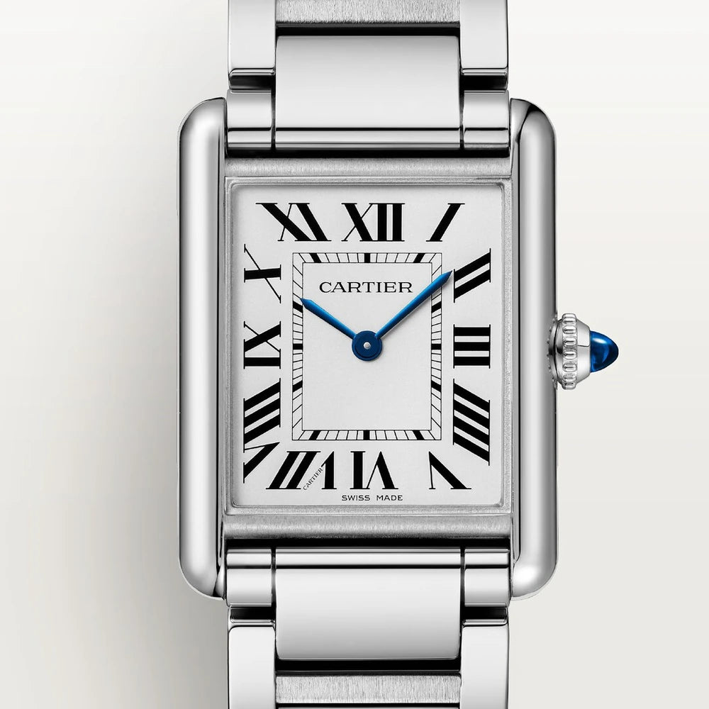 Cartier Tank must SolarBeat™, large model, SolarBeat™ photovoltaic movement, steel, steel bracelet