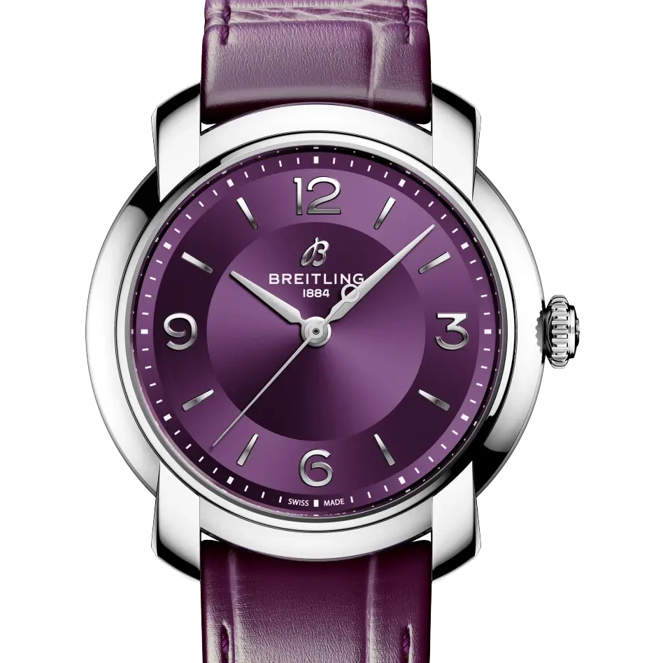 Breitling Lady Premier Automatic 36, 36 mm, stainless steel, purple dial