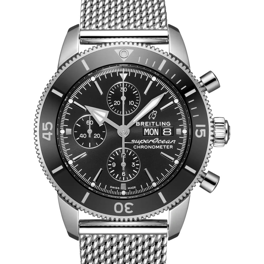 Breitling Superocean Heritage Chronograph 44, 44 mm, stainless steel, black dial