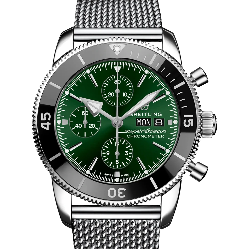 Breitling Superocean Heritage Chronograph 44, 44 mm, stainless steel, green dial