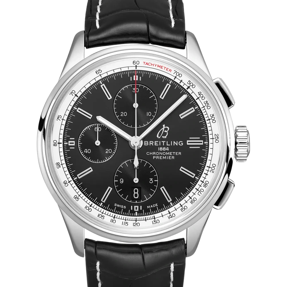 Breitling Premier Chronograph 42, 42 mm, stainless steel, black dial