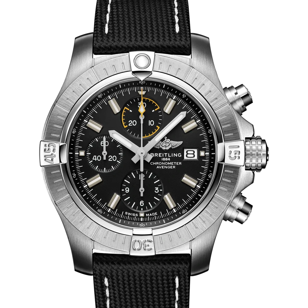 Breitling Avenger Chronograph 45, 45 mm, stainless steel, black dial