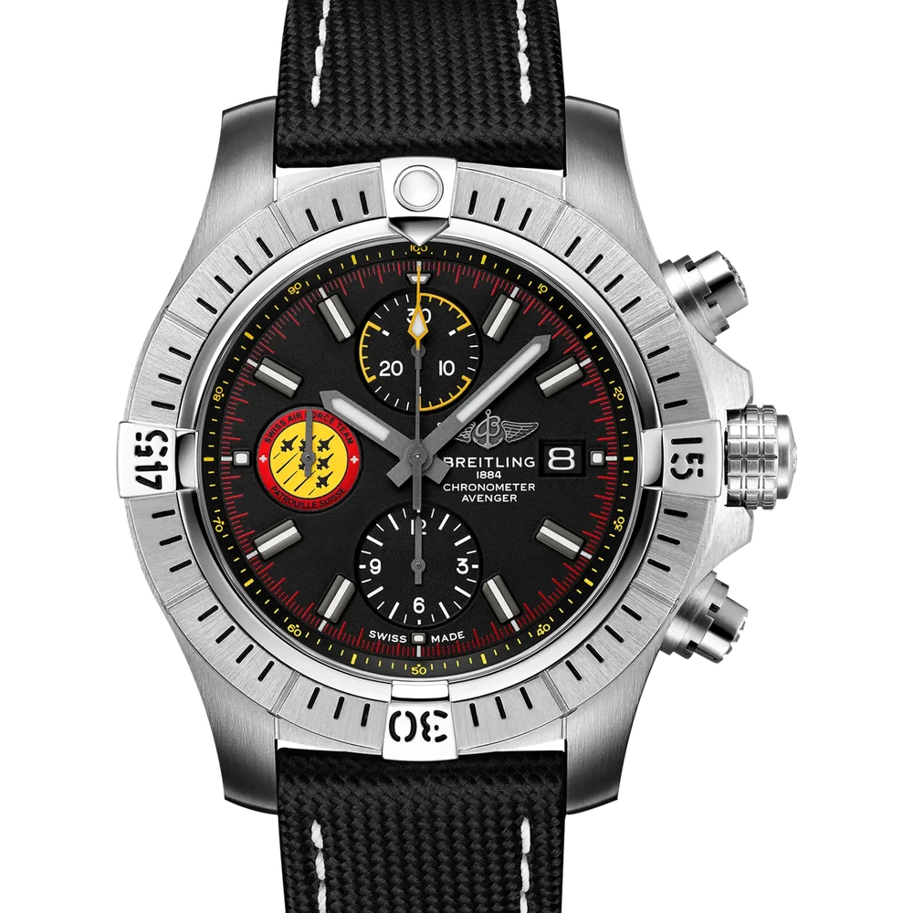 Breitling Avenger Chronograph 45 Swiss Air Force Team, 45 mm, stainless steel, black dial