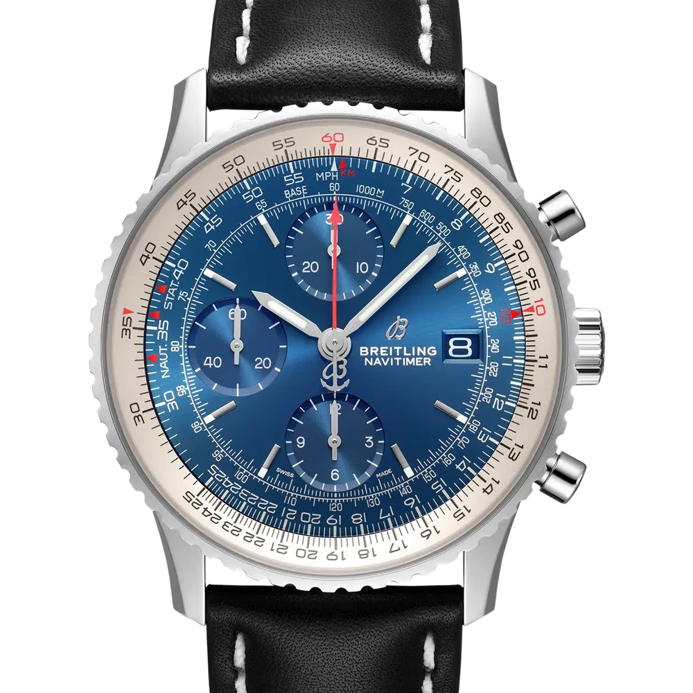 Breitling Navitimer Chronograph 41, 41 mm, stainless steel, blue dial