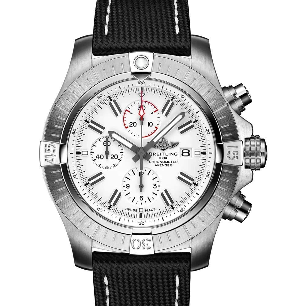 Breitling Super Avenger Chronograph 48, 48 mm, stainless steel, white dial