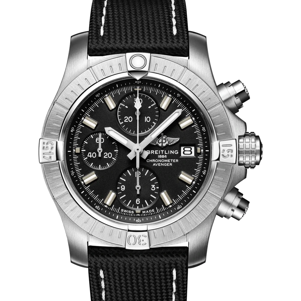 Breitling Avenger Chronograph 43, 43 mm, stainless steel, black dial