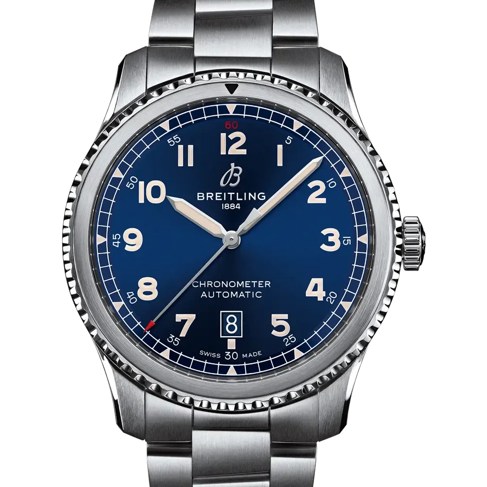 Breitling Aviator 8 Automatic 41, 41 mm, stainless steel, blue dial