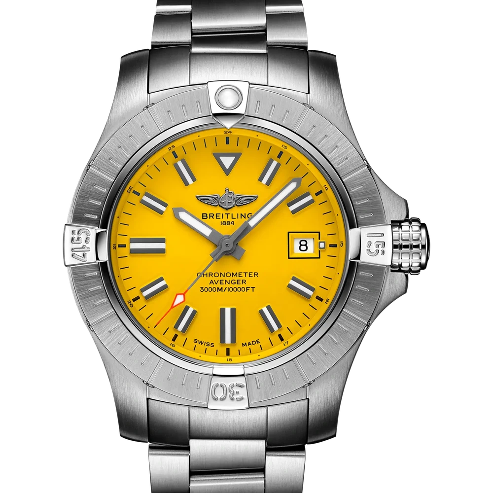 Breitling Avenger Automatic 45 Seawolf, 45 mm, stainless steel, yellow dial
