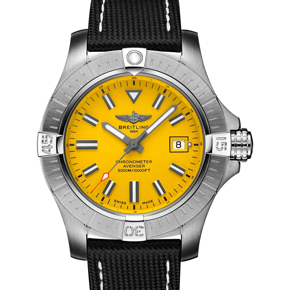 Breitling Avenger Automatic 45 Seawolf, 45 mm, stainless steel, yellow dial