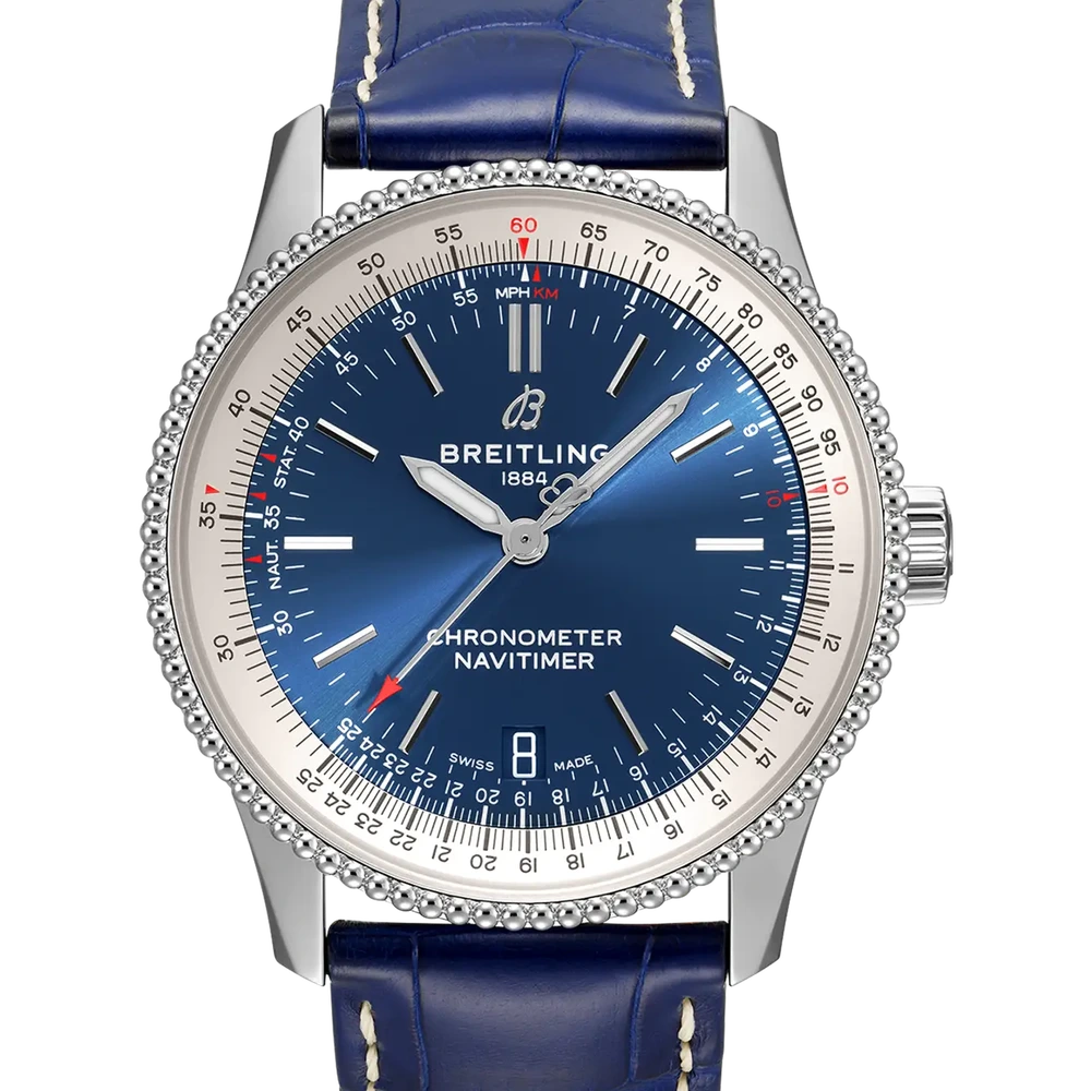 Breitling Navitimer Automatic 38, 38 mm, stainless steel, blue dial