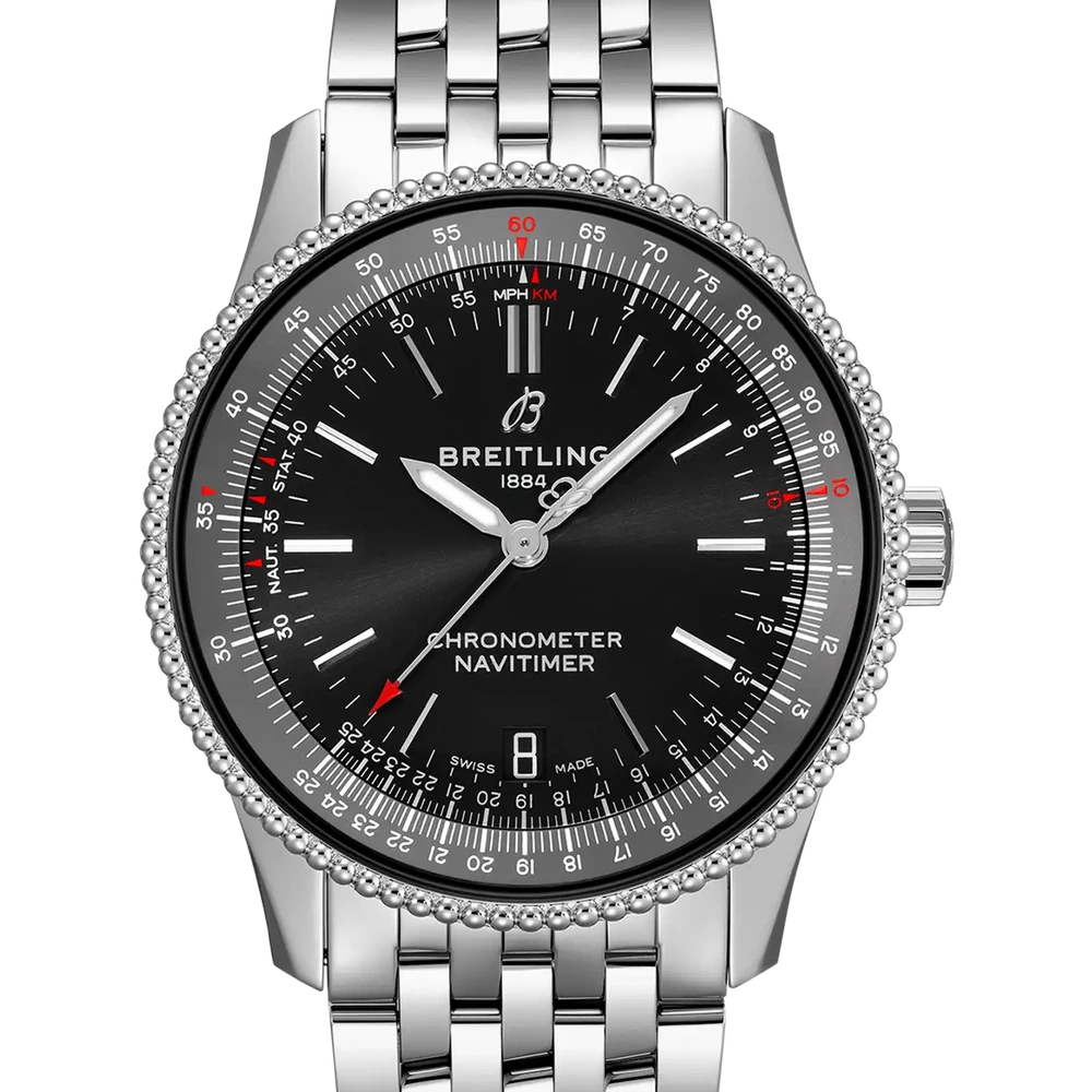 Breitling Navitimer Automatic 38, 38 mm, stainless steel, black dial